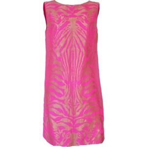 Manish Arora Pink Gold Tiger Print Open Back Dress